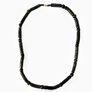 Vintage Sleek Black Beaded Necklace
